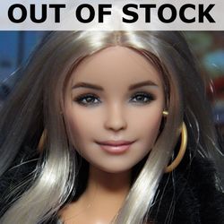 ooak custom barbie beautiful blonde doll head repaint