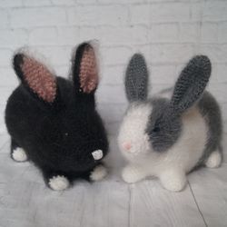 Realistic crochet dutch bunny, Rabbit stuffed, Amigurumi dutch bunny