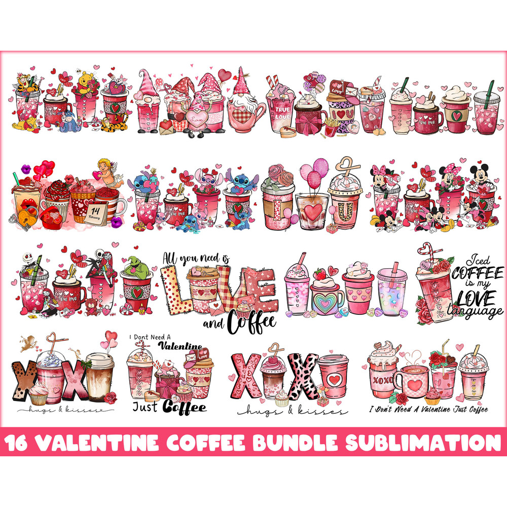 Cartoons Valentine Coffee Latte Png, Valentine Coffee Latte, Coffee Lover, Valentine Sublimation, Valentine Idea Gift.jpg