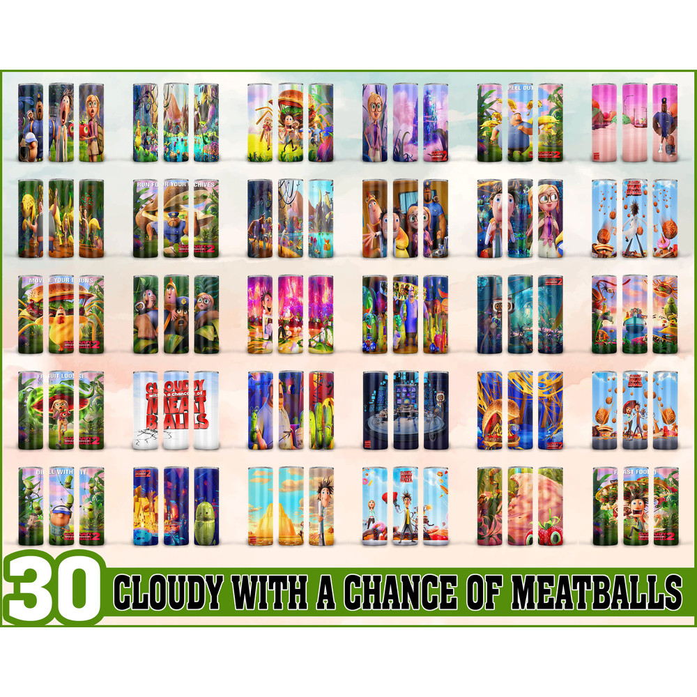 Cloudy with a Chance of Meatballs Tumbler - Cloudy with a Chance of Meatballs PNG - Tumbler design - Digital download.jpg