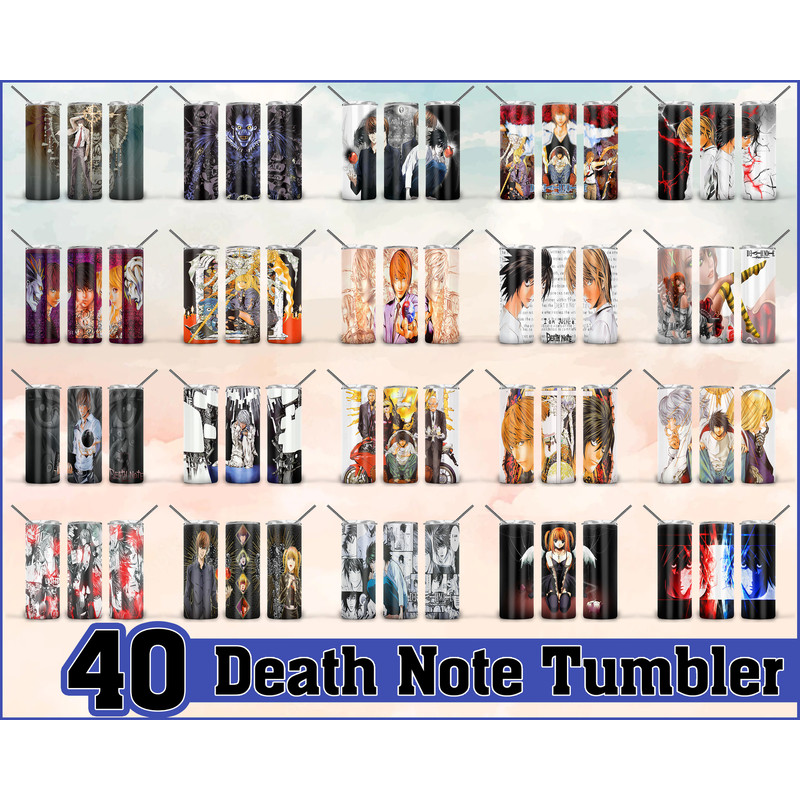 Death Note Tumbler, Death Note PNG, Tumbler design, Digital download.jpg