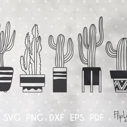 Cactus SVG & PNG clipart bundle.
