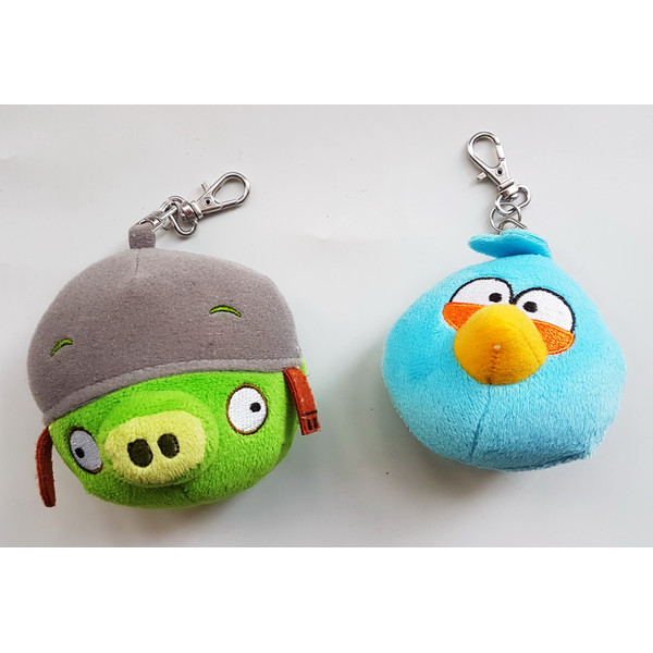 2 Angry Birds stuffed animals charms  breloque Figure lot of 2 pcs.jpg