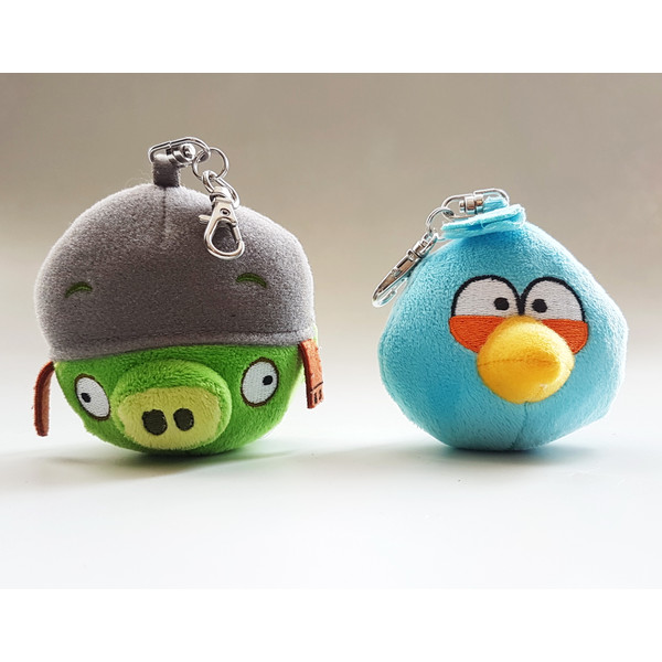 9 Angry Birds stuffed animals charms  breloque Figure lot of 2 pcs.jpg