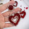 Crystal statement Red heart shaped earrings for women-big love earrings- dangle valentines earrings-heart gift for her