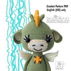 Dracon crochet pattern, crochet dragon, amigurumi, Crochet Dinosaur Dragon pattern, crochet pattern, Dragon David amigur