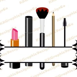 makeup split monogram makeup svg beauty salon svg make up svg mascara svg lipstick svg monogram frame svg beautiful svg