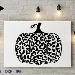 Halloween Leopard Print Pumpkin SVG, Thanksgiving Pumpkin Svg, Pumpkin Svg, Thanksgiving Svg, Halloween Svg, Cricut