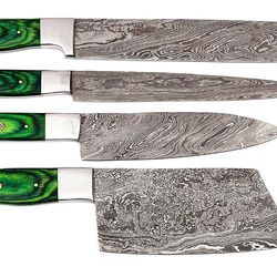 Professional Chef Knives Set Damascus steel Knife sets of 4 PCs