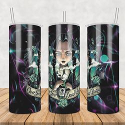 Wednesday Addams Tumbler Wrap PNG, Wednesday PNG, Wednesday Wrap PNG Digital File