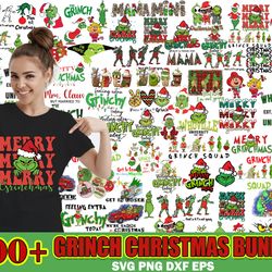 grinch bundle, cindy lou who & max dog,  designs in svg for cricut and png for sublimation, stickers, tshirts