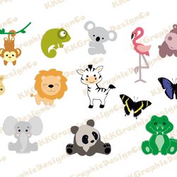 safari animals svg zoo animals svg giraffe svg lion svg elephant svg zoo animal svg monkey svg cute animals svg