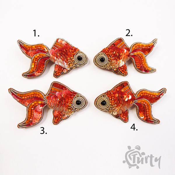 handmade fish brooch embroidery fish brooch gold fish 15.jpg