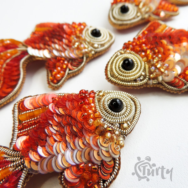 handmade fish brooch embroidery fish brooch gold fish 16.jpg
