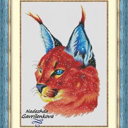 space lynx. cross stitch pattern. cross stitch design. digital. pdf. saga.