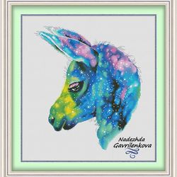 space lama. cross stitch pattern. cross stitch design. digital. pdf. saga.