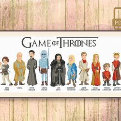 Game of Thrones Characters Cross Stitch Pattern