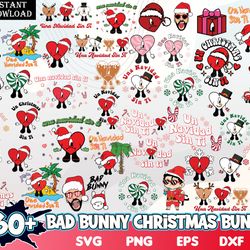 Bad Bunny Christmas Bundle, Bad Bunny Christmas Svg, Bad Bunny Svg, Instant Download, Clipart High Quality