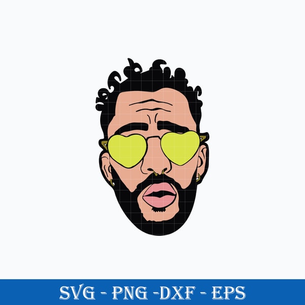 Bad Bunny Face SVG, Bad Bunny SVG, PNG DXF EPS Digital File | Inspire ...