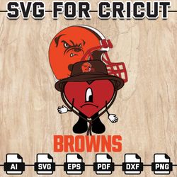 Bad Bunny Browns NFL Svg, Cleveland Browns team Svg, Un Verano Sin ti Sad Heart SVG, NFL Teams, Instant Download