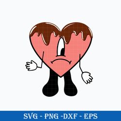 heart chocolate valentine svg, un san valentine sin ti svg, bad bunny valentine svg
