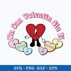 Un San Valentine Sin Ti SVG, Vanlentine Te Amo Callaita SVG, Bunny Valentine's Day SVG