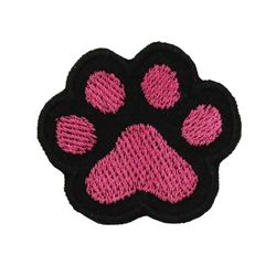 Patch (Thermal application) for any clothes or accessory Hot pink foot, 4.9*5.3 cm (Patch, Chevron, Thermal sticker)