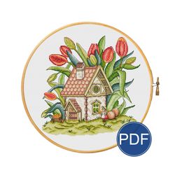 Tulip fairy for cross stitch pattern