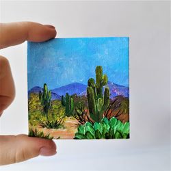 Mini painting, Miniature painting, 3d landscape painting, Impasto painting, Small landscape paintings, Kitchen decor