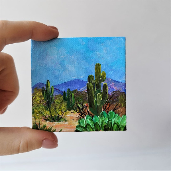 Fridge-magnet-acrylic-painting-landscape-of-Saguaro-National-Park-4.jpg
