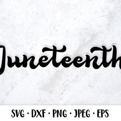 Juneteenth SVG calligraphy lettering. Freedom Day