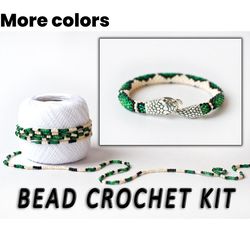 Bead crochet kit snake bracelet, Craft kit for adults, DIY jewelry kit, DIY kit snake bracelet