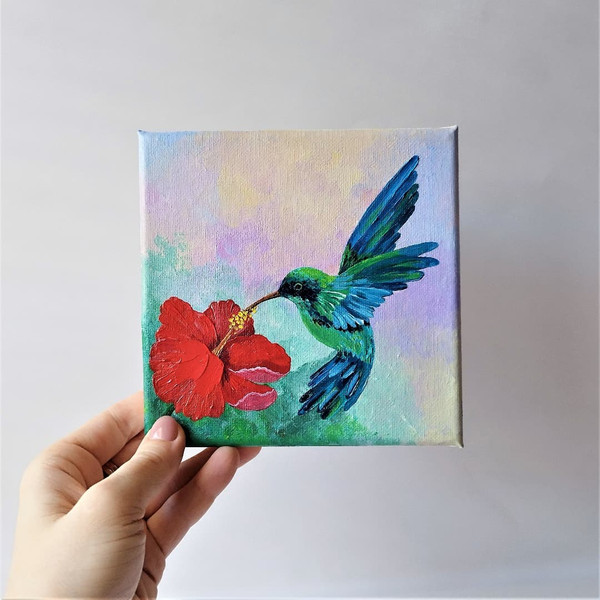 Acrylic-small-painting-hummingbird-and-hibiscus-flower-3.jpg