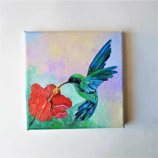 Acrylic-small-painting-hummingbird-and-hibiscus-flower-5.jpg