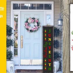 juneteenth porch sign. african american vertical sign svg