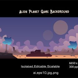 alien planet surface game background vector illustration