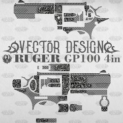 VECTOR DESIGN Ruger GP100 4in Scrollwork and scales