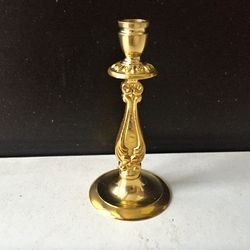 Art Nouveau Style Candle Holder | Brass Candlestick Ornate Top Russian Brass Candle Holder