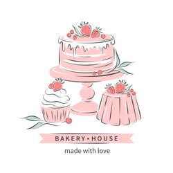 Bakery house logo. Clipart, digital download. AI, EPS, JPG, PNG.