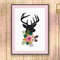 Deer Head Cross Stitch Pattern, Deer Cross Stitch Pattern, Wild Deer Antlers Cross Stitch Pattern, Modern Cross Stitch Pattern #oth_058