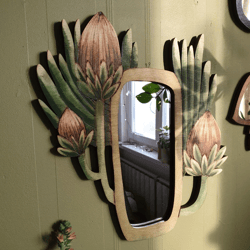 Interior mirror Nuts, wall mirror, wooden mirror, boho mirror wall decor
