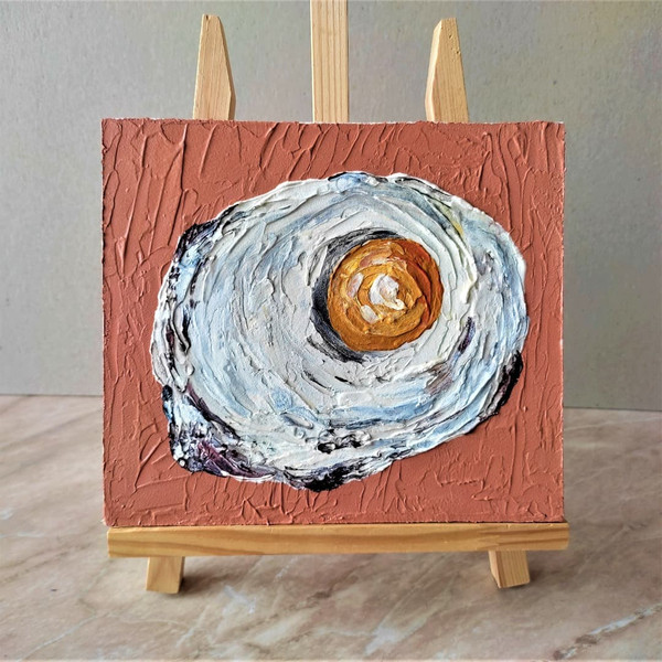 Acrylic-textured-painting-still-life-fried-egg-1