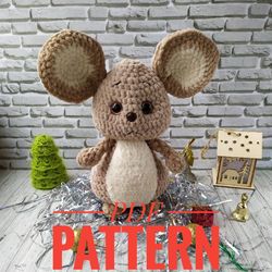 Mouse Toy Crochet Pattern PDF – Amigurumi plush mouse tutorial – Easy crochet pattern