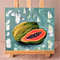Acrylic-painting-impasto-still-life-fruit-papaya-and-half-papaya-1