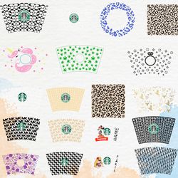 Starbucks svg, Starbucks bundle svg, Starbucks cup wrap bunlde svg, Starbucks logo svg, Starbucks Full Wrap Template Svg