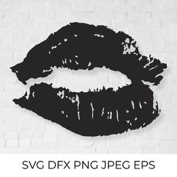 lipstick kiss. lips svg. glamour print