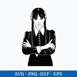 wednesday addams svg, the addams family svg, horror girl svg