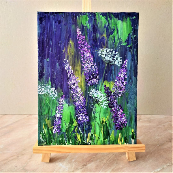 Impasto-art-purple-lupines-wildflowers-acrylic-painting-4