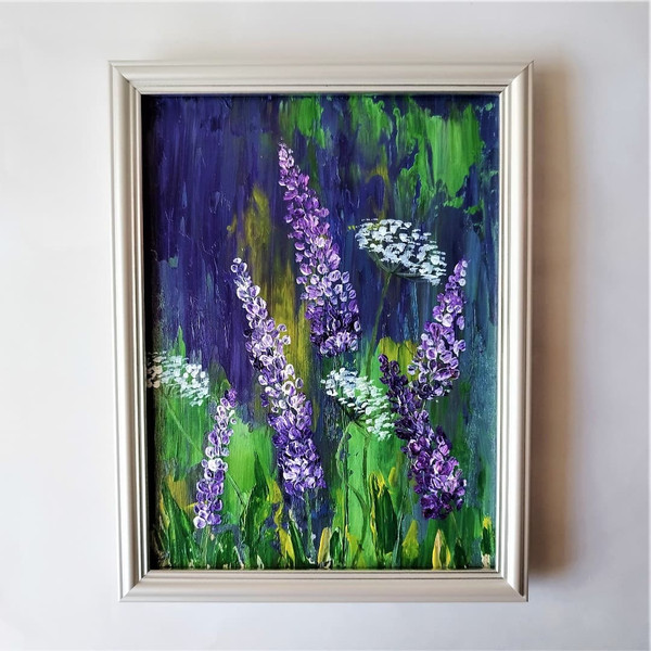 Impasto-art-purple-lupines-wildflowers-acrylic-painting-3