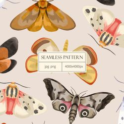 Digital paper with butterflies. Seamless pattern